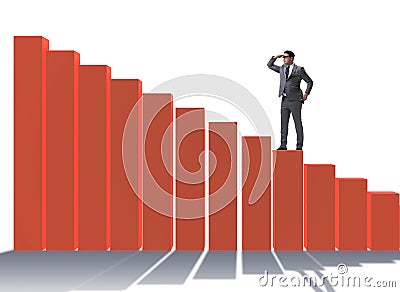 Businessman looking far in economic forecasting concept Stock Photo