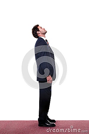 Businessman looking up Stock Photo