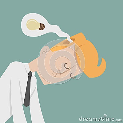 Businessman lose idea Vector Illustration