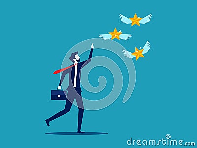 Businessman lost star. Loss of position and job duties. business concept Vector Illustration