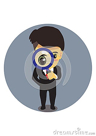 businessman magnifying lens. Vector illustration decorative design Vector Illustration