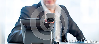 Businessman making a phone call Stock Photo