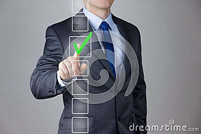 Businessman making right decision Stock Photo