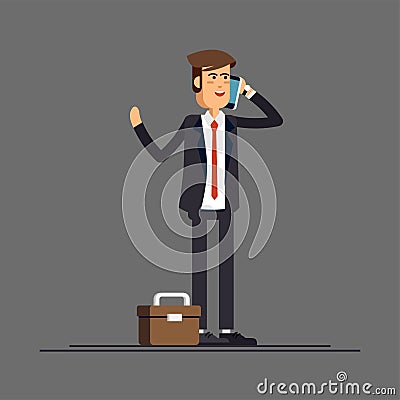 Businessman or manager in a business suit Vector Illustration