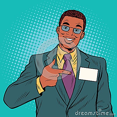 Businessman Manager with a name badge Vector Illustration