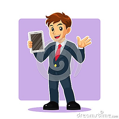 Businessman Mascot Character Vector Illustration