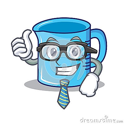 Businessman measuring cup character cartoon Vector Illustration