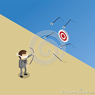 Businessman miss the target Vector Illustration