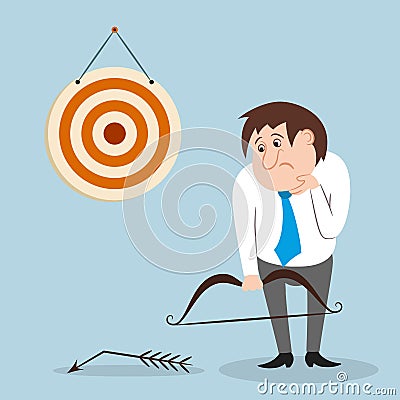 Businessman missed target Vector Illustration