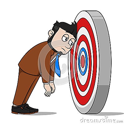 Businessman Missing Target Color Illustration Vector Illustration