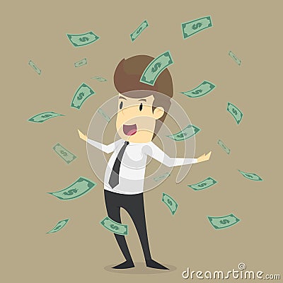 Businessman with money Vector Illustration