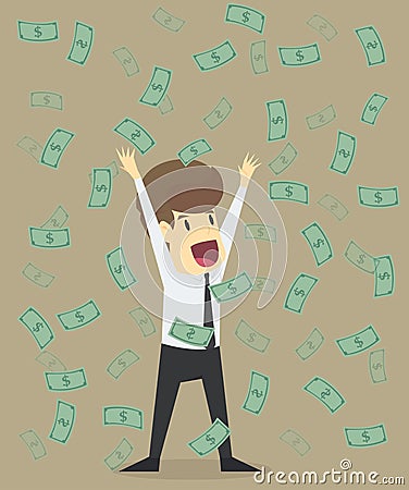 Businessman with money Vector Illustration