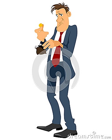 Businessman without money Vector Illustration