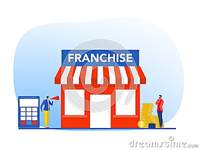 Businessman offer invest with small business or franchise branch expansion strategy of financial marketing planning vector Vector Illustration