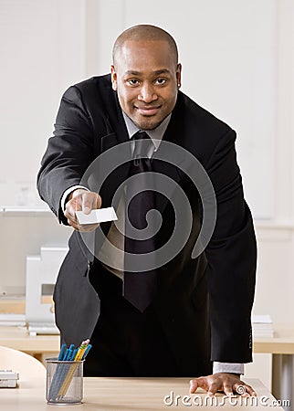 Businessman offering business card Stock Photo