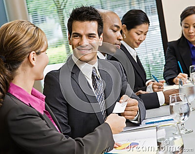 Businessman offering business card Stock Photo