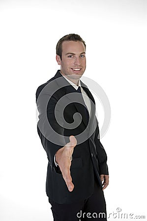 Businessman offering handshake Stock Photo