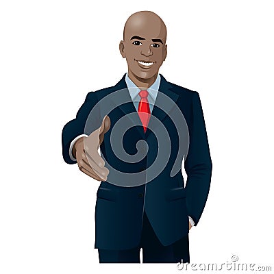 businessman offering to shake hands. Vector illustration decorative design Vector Illustration