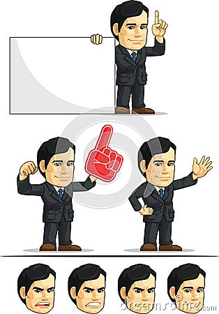 Businessman or Office Executive Customizable Masco Vector Illustration