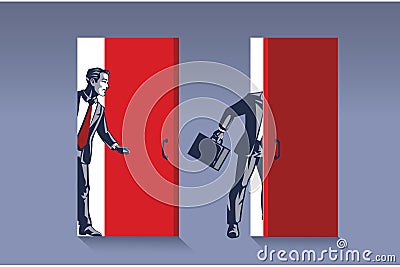 Businessman Opens Door. Business Illustration Concept of New Business Opportunity Vector Illustration