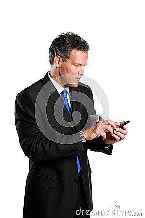 Businessman with palmtop Stock Photo