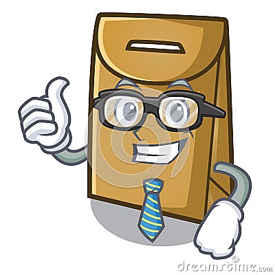 Businessman paper bag isolated with the character Vector Illustration