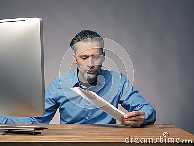 Businessman with a paper plane Stock Photo