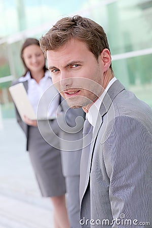 Businessman with parthners Stock Photo