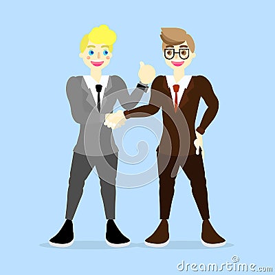Businessman partner hands shake Vector Illustration