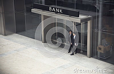 Businessman partner negotiation consulting and discussing Stock Photo