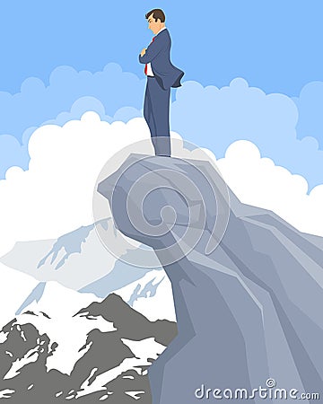 Businessman on a peak Vector Illustration