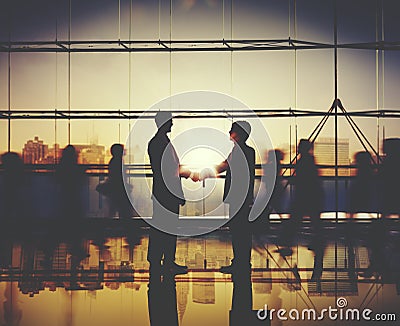 Businessman People Handshake Corporate Greeting Communication Concept Stock Photo