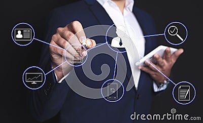 Businessman people scheme Stock Photo