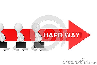 Businessman Persons Walk Forward in Direction of Red Progress Ar Stock Photo