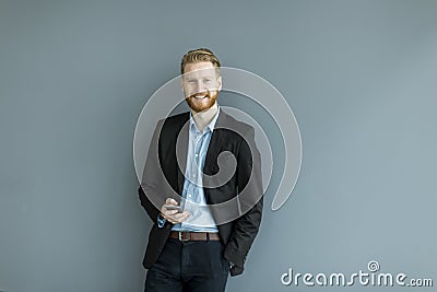 Businessman with a phone Stock Photo