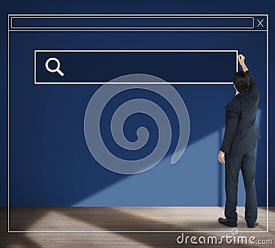 Businessman Planning Strategy Vision Searching Webpage Concept Stock Photo