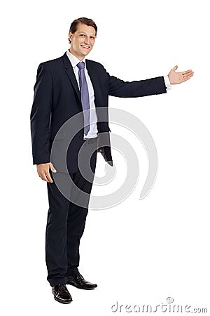 Businessman pointing Stock Photo