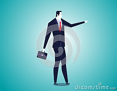 Businessman pointing forward Vector Illustration