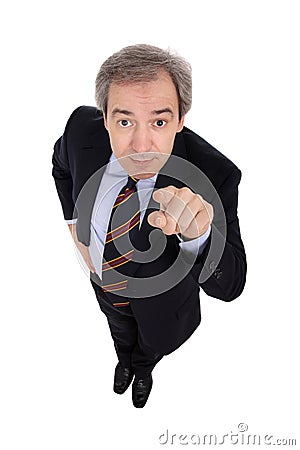 Businessman pointing his finger Stock Photo