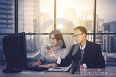 Businessman pointing some tasks for his employee Stock Photo