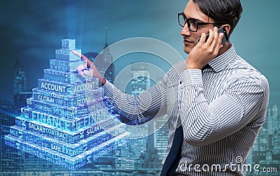 The businessman in ponzi scheme concept Stock Photo