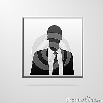 Businessman portrait silhouette, male icon avatar Vector Illustration