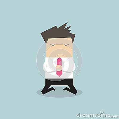 Businessman praying in the kneel Vector Illustration