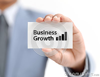 Businessman present graph with growth Stock Photo