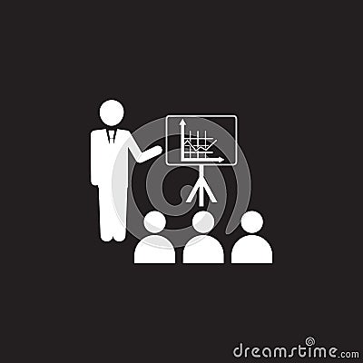 businessman presentation diagram icon. Simple element illustration. Business icons universal for web and mobile Cartoon Illustration