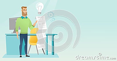 Businessman presenting his business report. Vector Illustration