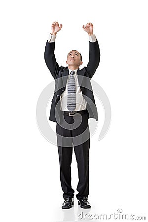 Businessman pull up Stock Photo