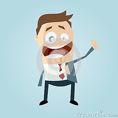 Businessman putting on his jacket Vector Illustration