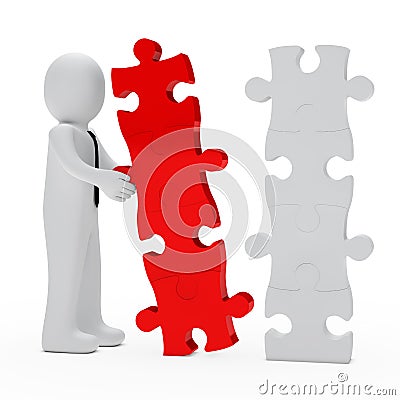 Businessman puzzle Stock Photo