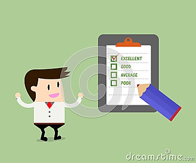 Businessman Quality Checklist Vector Illustration